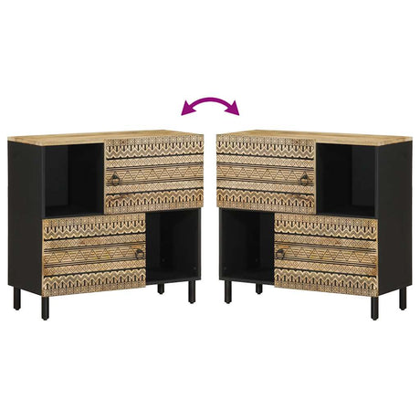 Sideboard 80X33.5X75 Cm Solid Rough Wood Mango