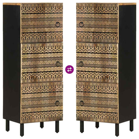 Highboard 40X33.5X110 Cm Solid Rough Wood Mango