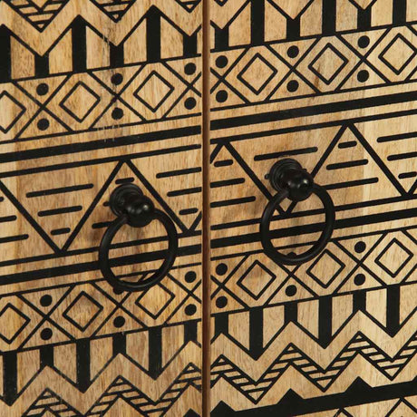 Highboard 60X33.5X110 Cm Solid Rough Wood Mango