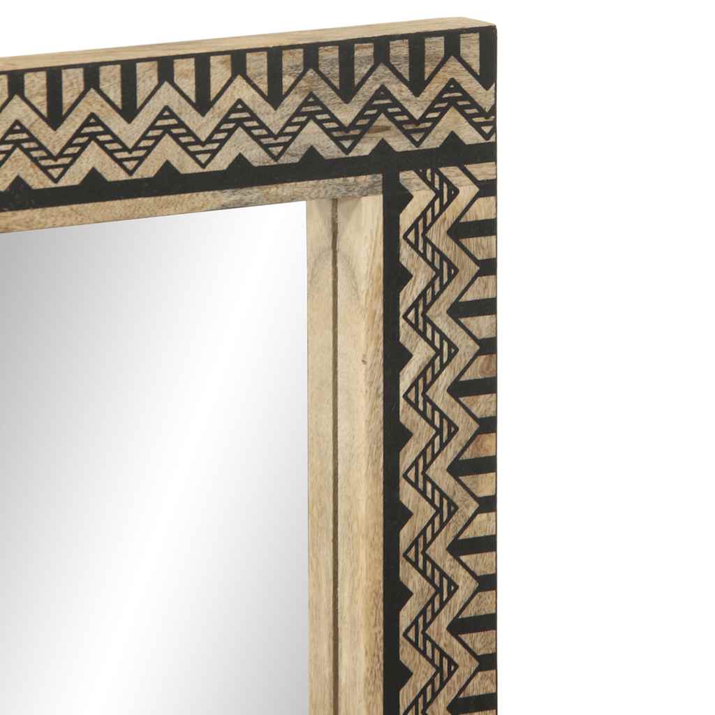 Bathroom Mirror 50X70 Cm Solid Wood Mango And Glass