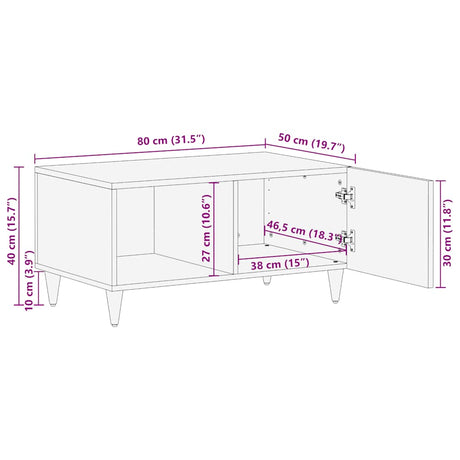 Coffee Table 80X50X40 Cm Solid Wood Mango