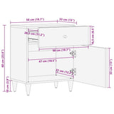 Bedside Cabinet 50X33X60 Cm Solid Wood Mango