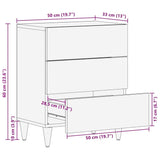 Bedside Cabinet 50X33X60 Cm Solid Wood Mango
