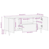 Tv Cabinet 105X33.5X46 Cm Solid Wood Mango