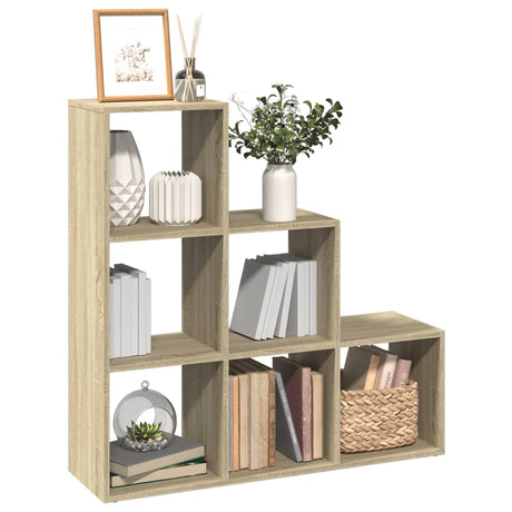 Room Divider Bookcase 3-Tier 137.5X29X Engineered Wood