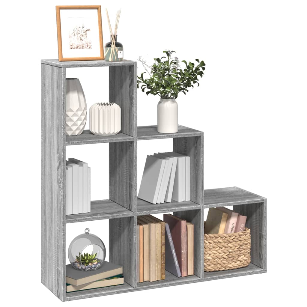 Room Divider Bookcase 3-Tier 137.5X29X Engineered Wood