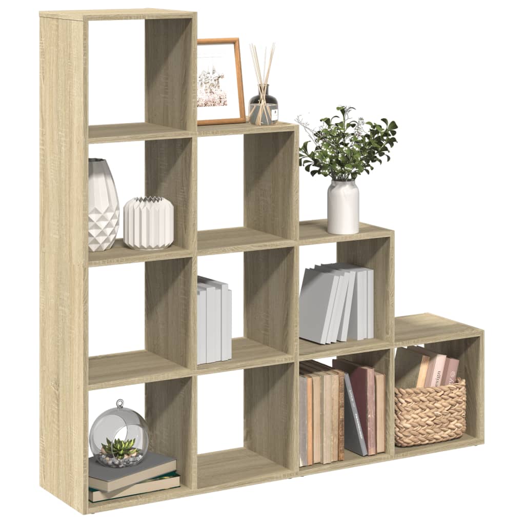 Room Divider Bookcase 3-Tier 137.5X29X Engineered Wood