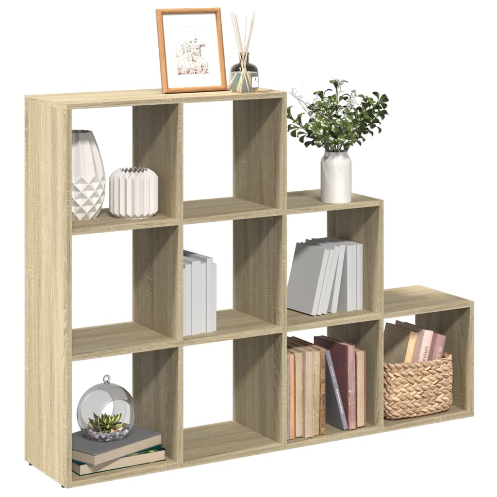 Room Divider Bookcase 3-Tier 137.5X29X Engineered Wood