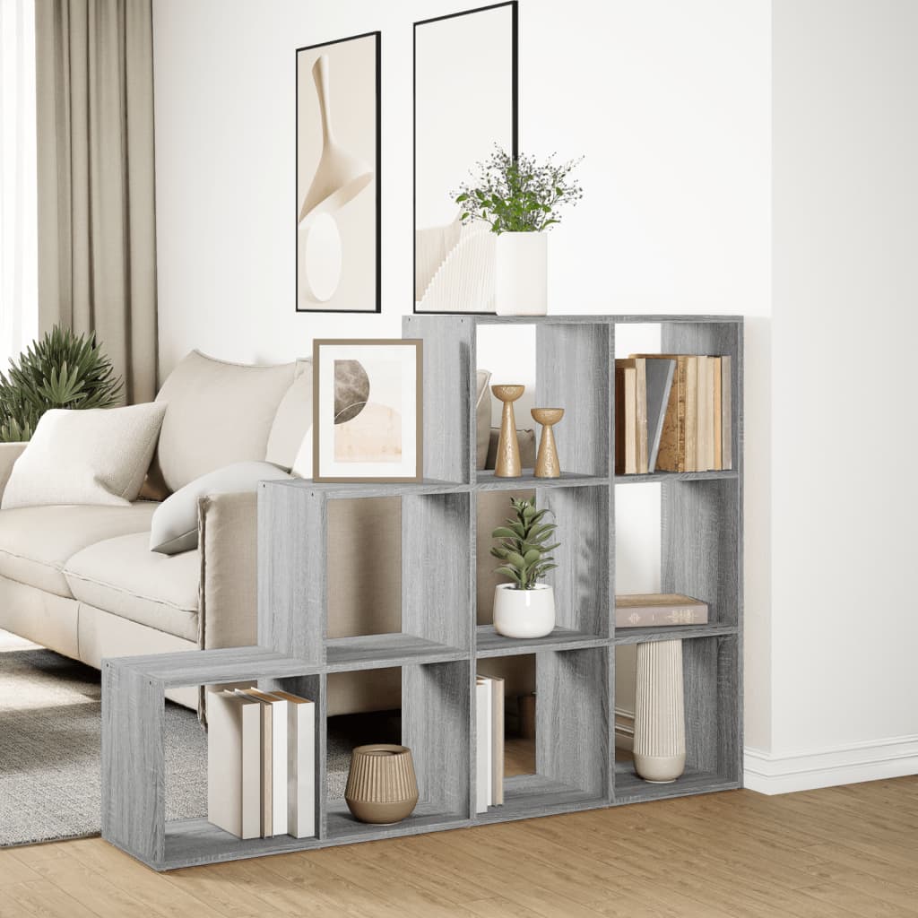 Room Divider Bookcase 3-Tier 137.5X29X Engineered Wood