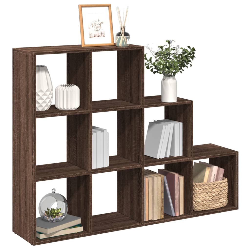Room Divider Bookcase 3-Tier 137.5X29X Engineered Wood