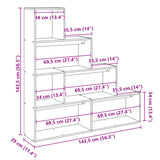 Room Divider Bookcase 4-Tier 143.5X29X Engineered Wood