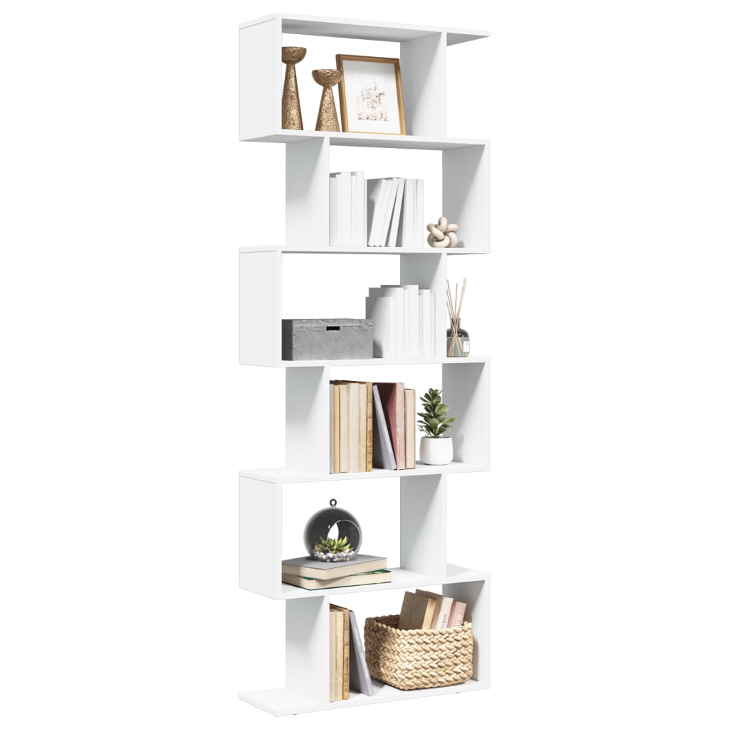 Room Divider Bookcase 6-Tier 70X24X Engineered Wood