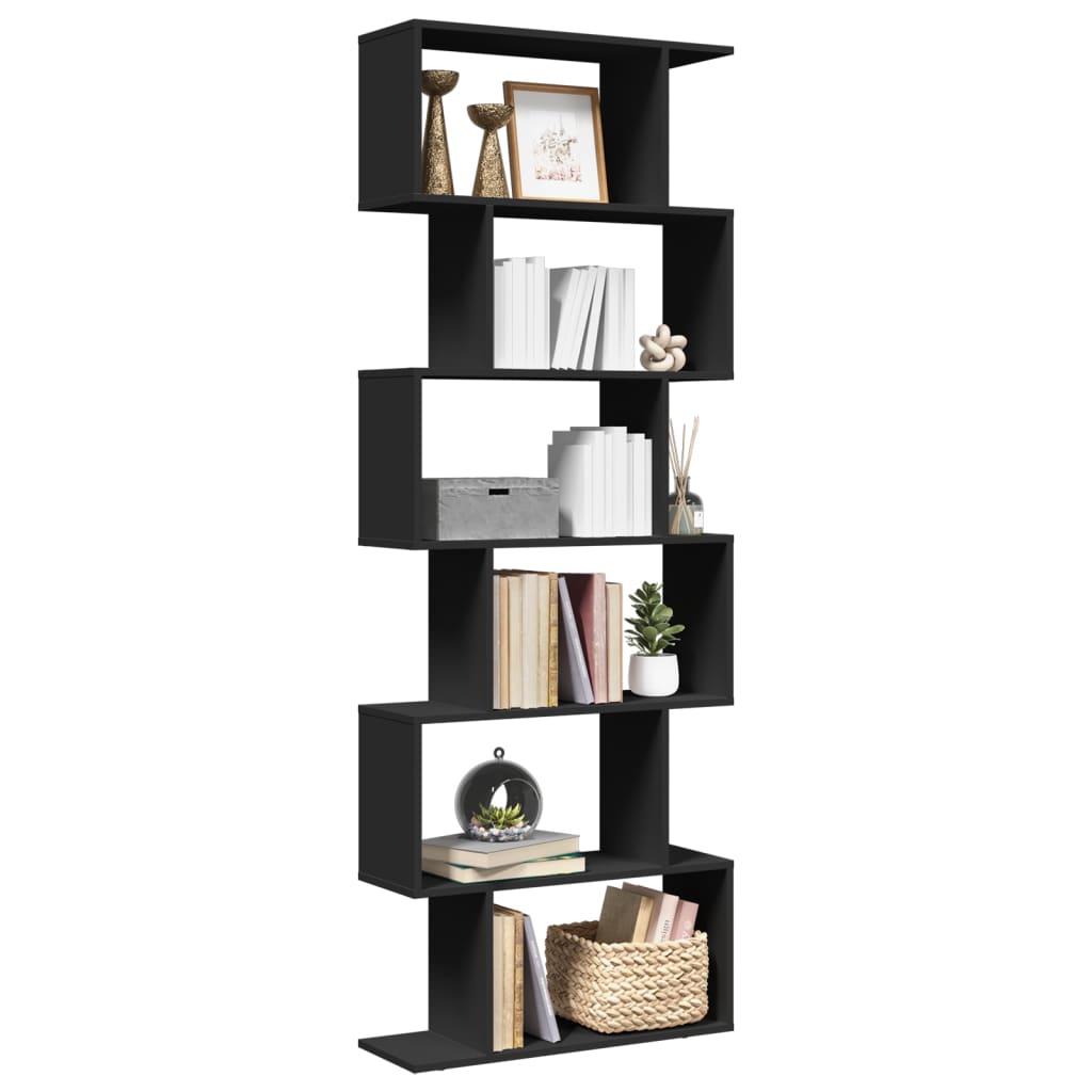 Room Divider Bookcase 6-Tier 70X24X Engineered Wood