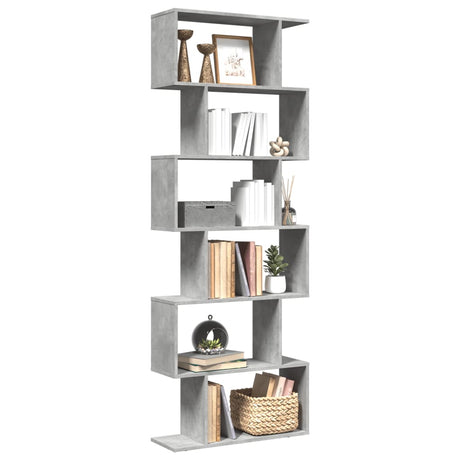 Room Divider Bookcase 6-Tier 70X24X Engineered Wood