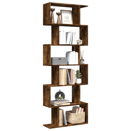 Room Divider Bookcase 6-Tier 70X24X Engineered Wood