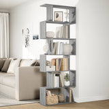 Room Divider Bookcase 6-Tier 70X24X Engineered Wood