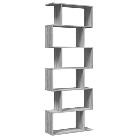 Room Divider Bookcase 6-Tier 70X24X Engineered Wood