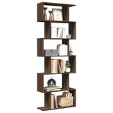 Room Divider Bookcase 6-Tier 70X24X Engineered Wood