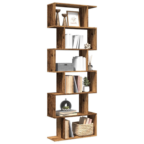 Room Divider Bookcase 6-Tier 70X24X Engineered Wood
