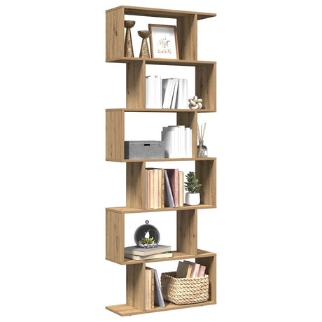 Room Divider Bookcase 6-Tier 70X24X Engineered Wood