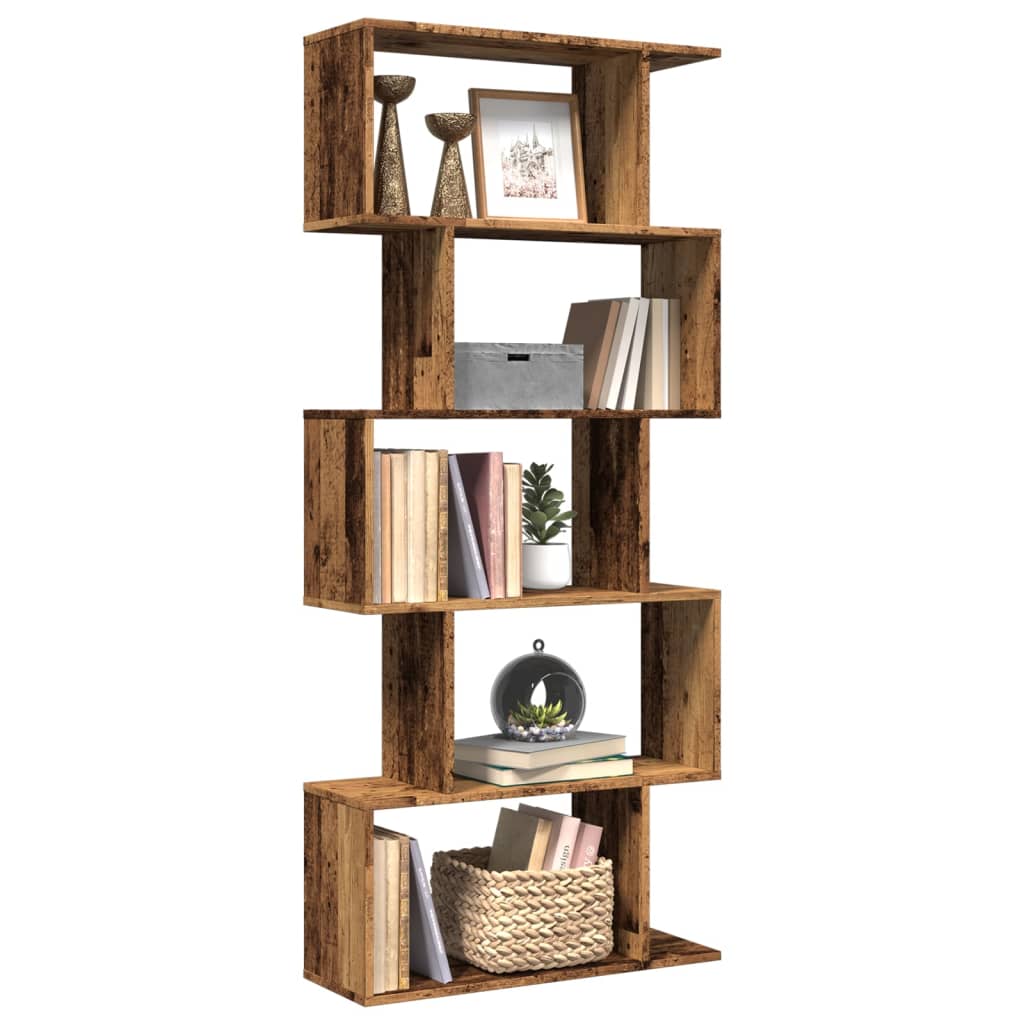 Room Divider Bookcase 6-Tier 70X24X Engineered Wood