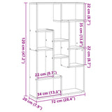 Bookcase 72X20X120 Cm Engineered Wood