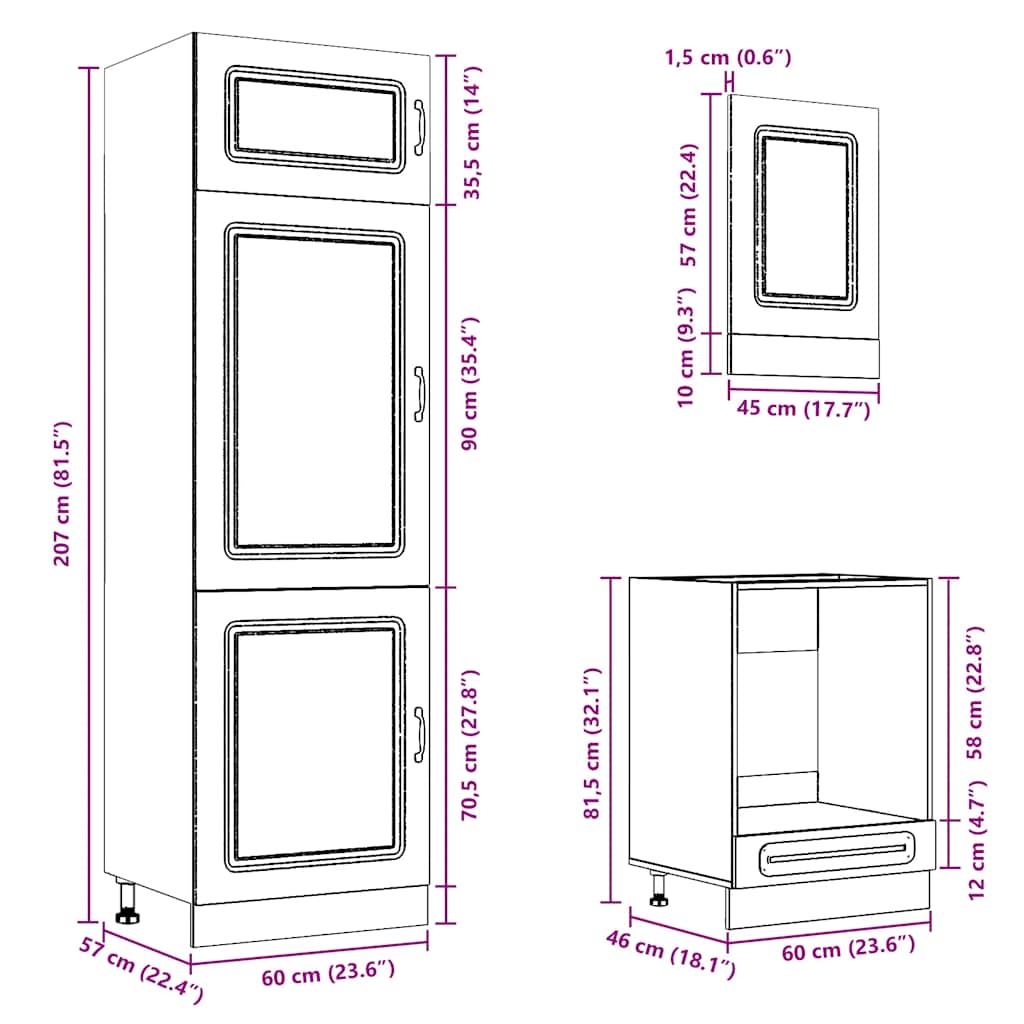 7 Piece Kitchen Cabinet Set Kalmar Engineered Wood