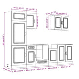7 Piece Kitchen Cabinet Set Kalmar Engineered Wood