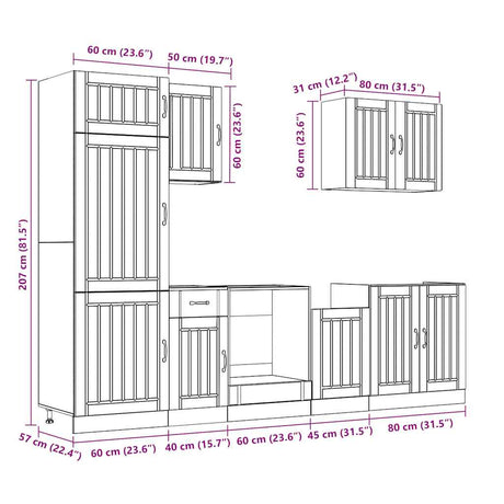 7 Piece Kitchen Cabinet Set Lucca Engineered Wood