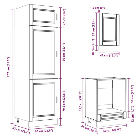 7 Piece Kitchen Cabinet Set Porto Engineered Wood