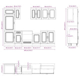 8 Piece Kitchen Cabinet Set Kalmar Engineered Wood