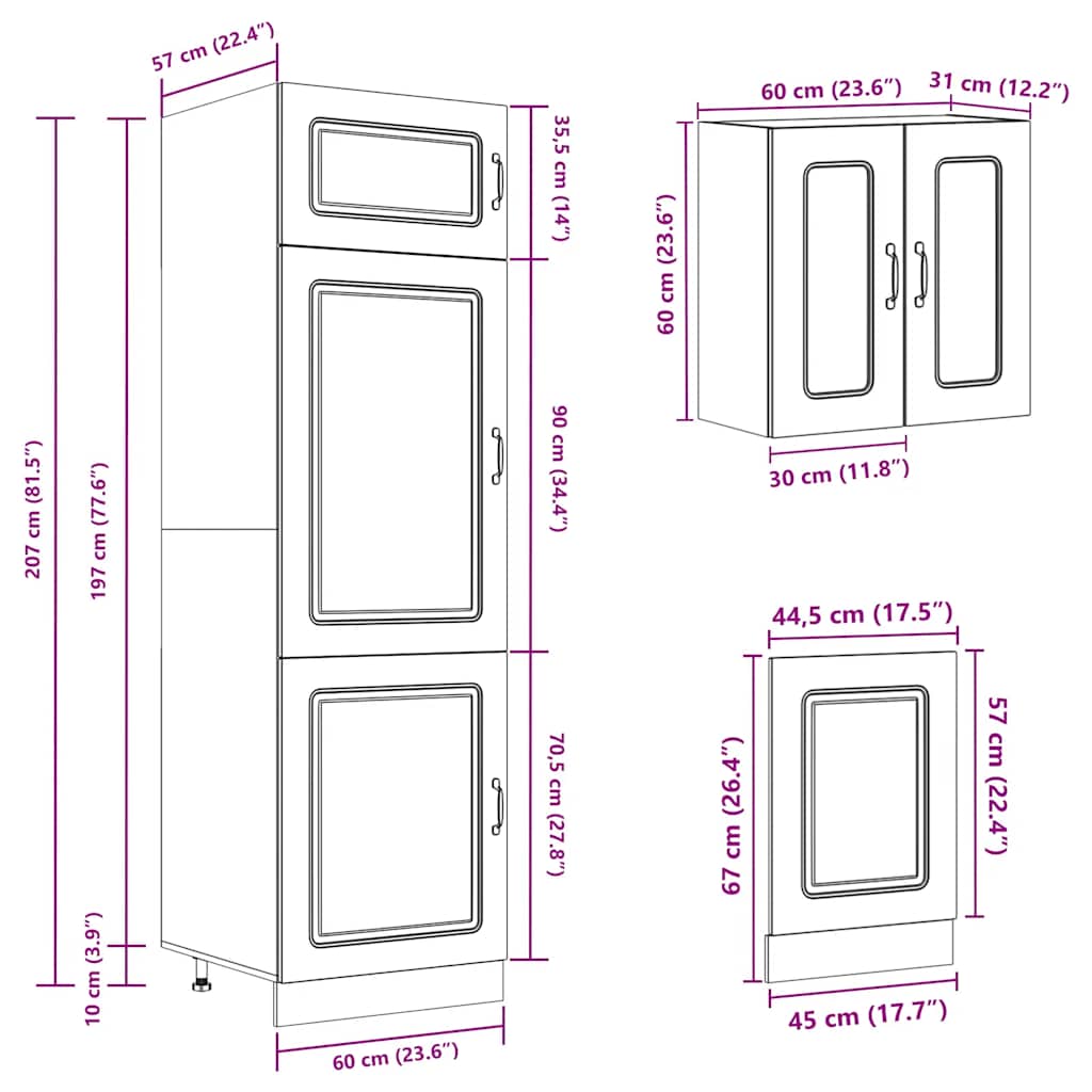 8 Piece Kitchen Cabinet Set Kalmar Engineered Wood