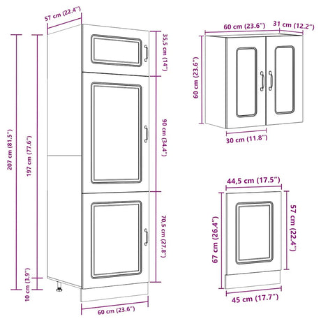 8 Piece Kitchen Cabinet Set Kalmar Engineered Wood