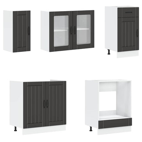 8 Piece Kitchen Cabinet Set Kalmar Engineered Wood