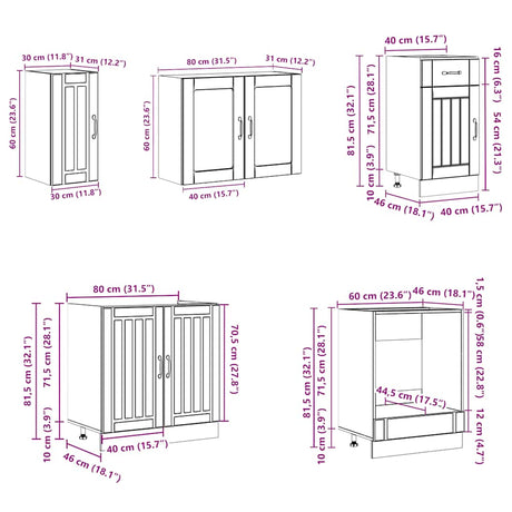 8 Piece Kitchen Cabinet Set Kalmar Engineered Wood