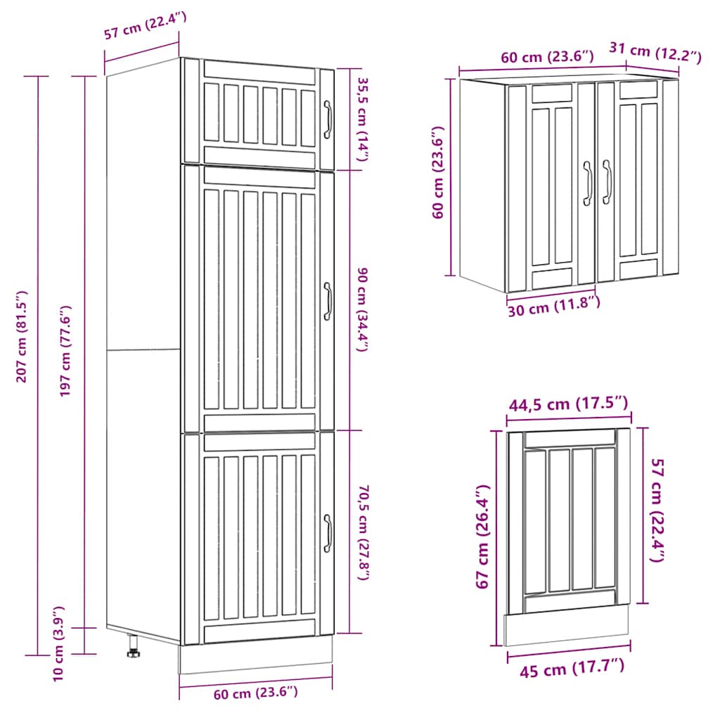 8 Piece Kitchen Cabinet Set Kalmar Engineered Wood