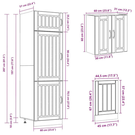 8 Piece Kitchen Cabinet Set Kalmar Engineered Wood