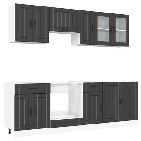 8 Piece Kitchen Cabinet Set Kalmar Engineered Wood