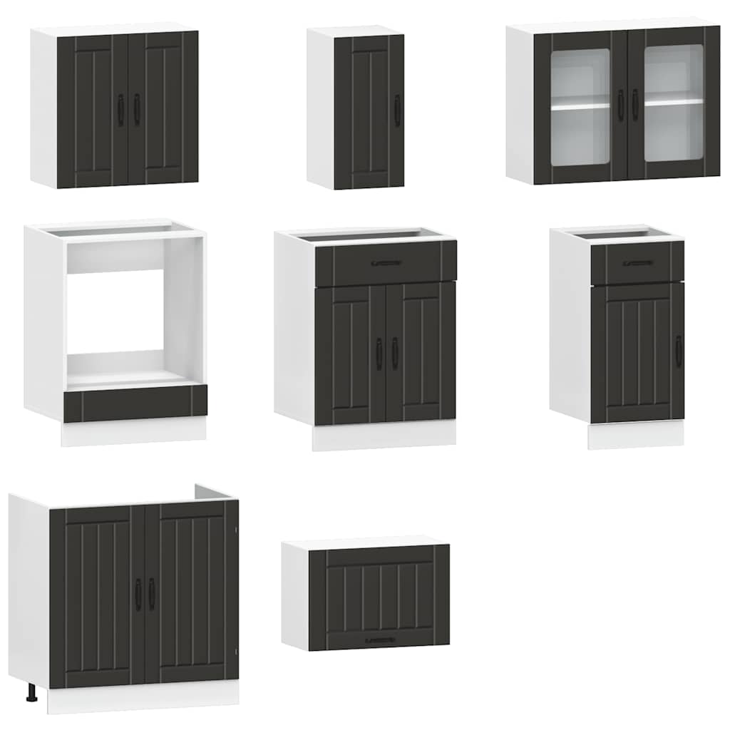 8 Piece Kitchen Cabinet Set Kalmar Engineered Wood