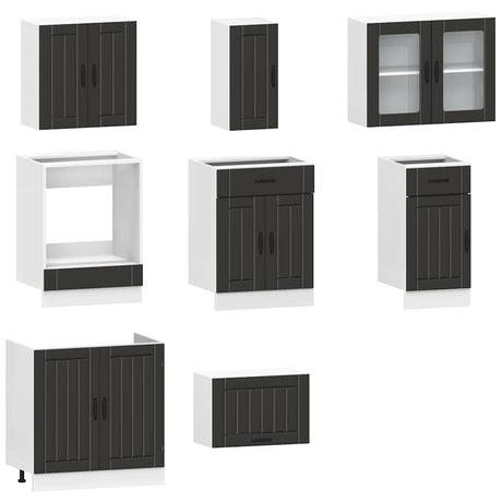 8 Piece Kitchen Cabinet Set Kalmar Engineered Wood