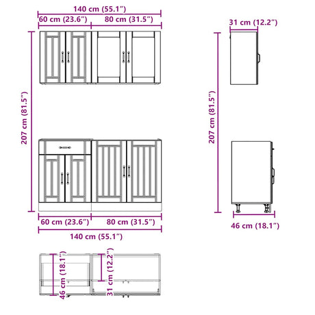 4 Piece Kitchen Cabinet Set Lucca Engineered Wood