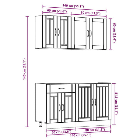 4 Piece Kitchen Cabinet Set Lucca Engineered Wood