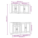 4 Piece Kitchen Cabinet Set Porto Engineered Wood