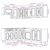 11 Piece Kitchen Cabinet Set Kalmar Engineered Wood