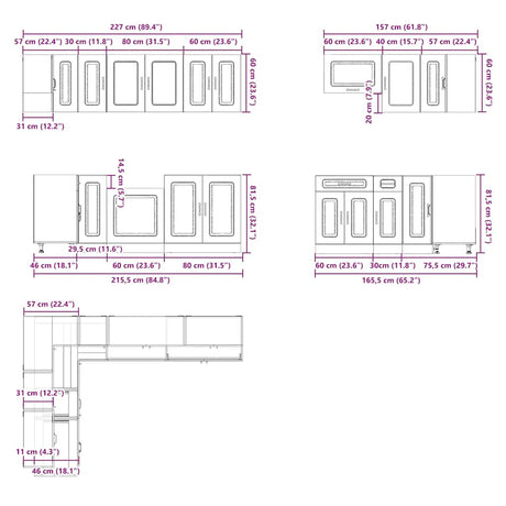11 Piece Kitchen Cabinet Set Kalmar Engineered Wood