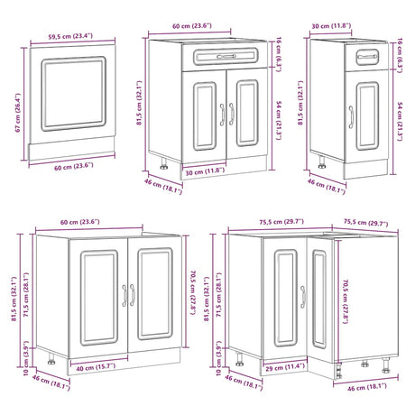 11 Piece Kitchen Cabinet Set Kalmar Engineered Wood
