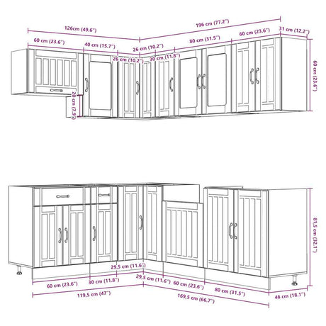 11 Piece Kitchen Cabinet Set Lucca Engineered Wood
