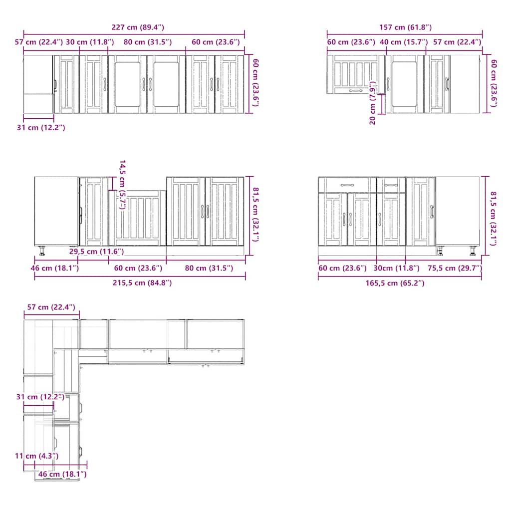 11 Piece Kitchen Cabinet Set Lucca Engineered Wood
