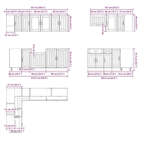 11 Piece Kitchen Cabinet Set Lucca Engineered Wood