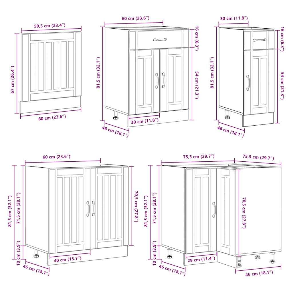11 Piece Kitchen Cabinet Set Lucca Engineered Wood